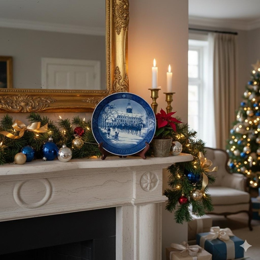 Vintage 1992 Royal Copenhagen Christmas Plate "The Royal Coach" 7.5"